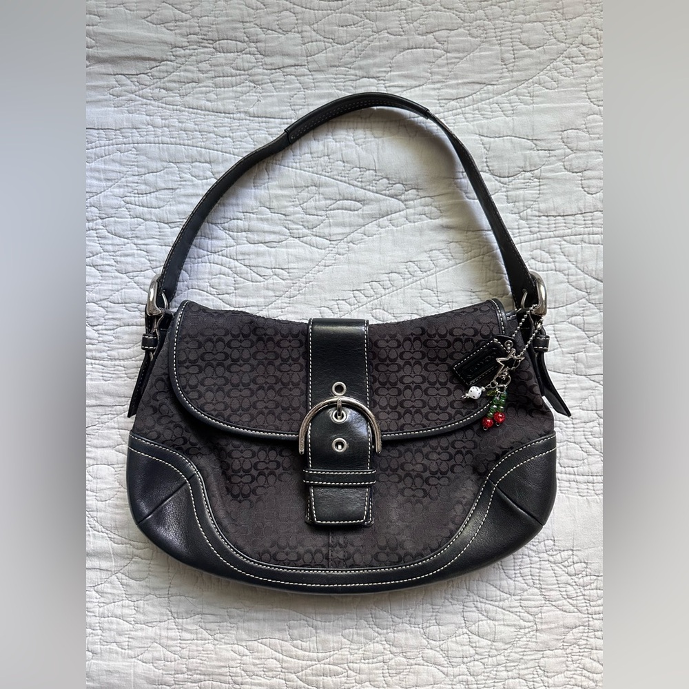 ((SOLD))Coach Black Monogram Soho Bag